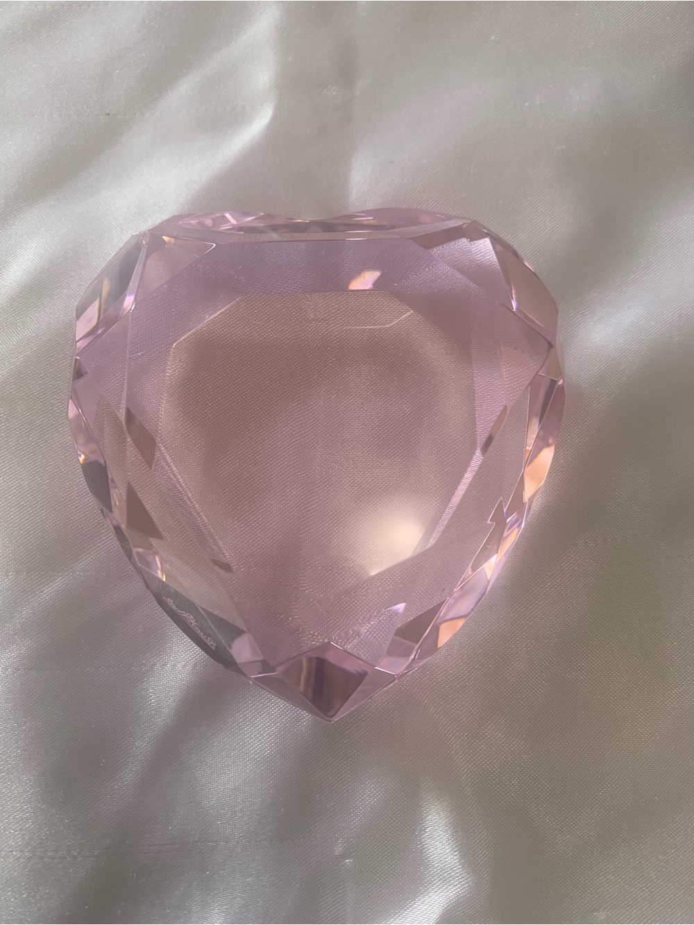 Rosenthal Pink Faceted Heart-shaped Paperweight